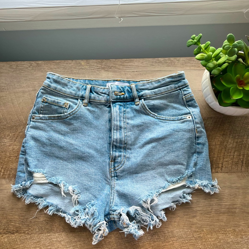 Zara High Rise Denim Shorts